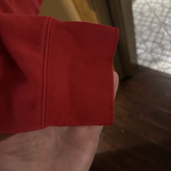 Nike Hoodie Men's Large Red Colorblock Club Fleece Pullover Sweatshirt BV2973 - Picture 4 of 5